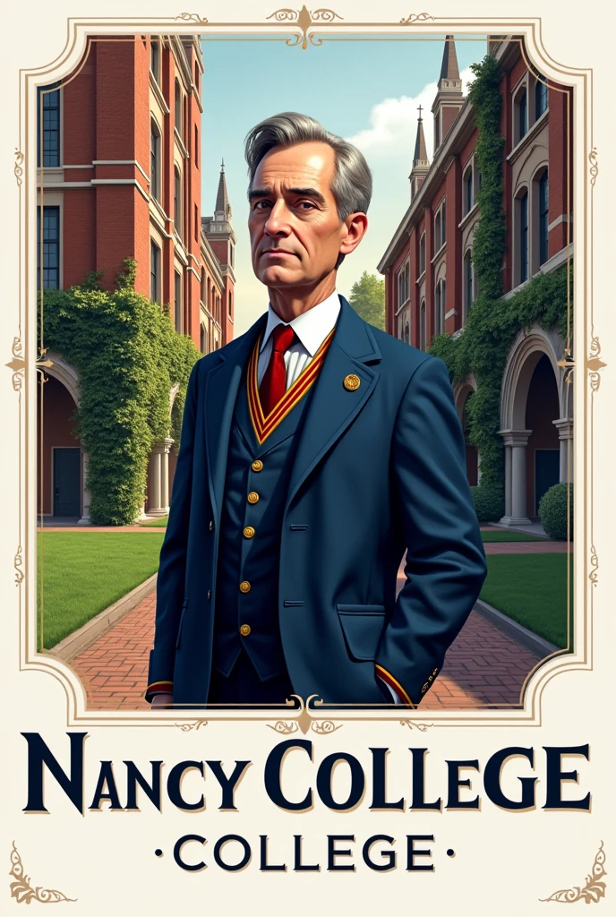 The logo of a fictional American university called Nancy College