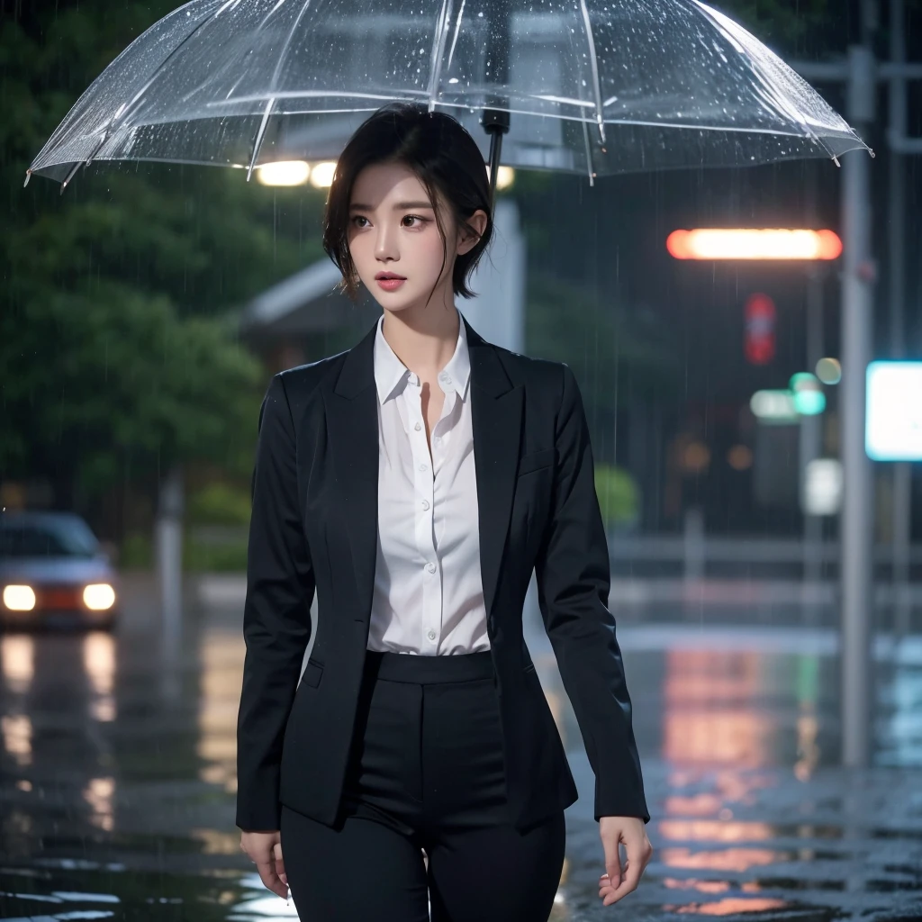 exy pose、Hair getting wet in the rain、Mr.々Hair style、Short Hair、Transparent shirt、Beautiful woman getting wet in the rain、typhoon、Get wet without an umbrella、Beautiful woman in the rain、雨で濡れたBeautyOL、Detailed face、Realistic、beautiful girl、Beauty、Office Lady Uniform、beauty、Beautiful woman、Narrow waist、Handsome woman、Tight pants look、suit、Sexy pose、タイトなsuitパンツ、雨で濡れたsuit、Wet naked shirt、See-through shirt、Shot in heavy rain、Naked shirt、Gaudy colored underwears
