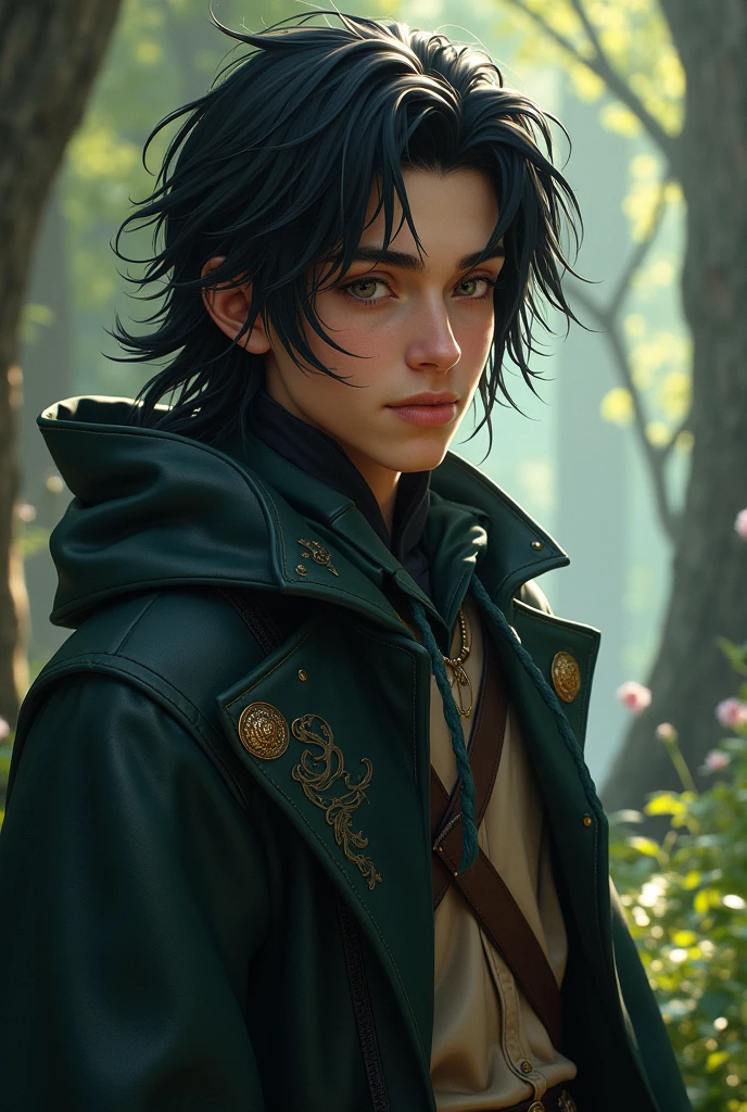 A boy named Arin
_Physical appearance:_
- Age: 28 years - Height: 1,70 meters - Weight: 60 kilos - Hair: negro, long and disheveled - Eyes: cafes - Face: intelligent, with an aquiline nose and a sly smile
_Personality:_
- intelligent y sabio, with a deep knowledge of magic and nature - Cautious and analytical, Always think before acting - Loyal and protective, I would do anything for Eryndor and the others - Stylish cowboy and wizard outfit type
_Skills:_
- Arcane magic, especializado en hechizos de protección y curación
- Conocimiento experto de plantas y hierbas medicinales
- Skills de investigación y análisis, can decipher mysteries and find creative solutions - power to create illusions