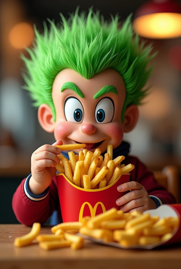 Vegeta eating McDonald's french fries