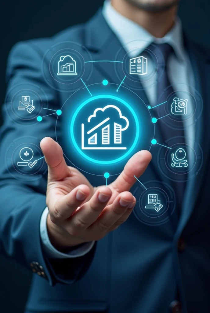 create an accounting integration image through management erp, for a digital accounting office