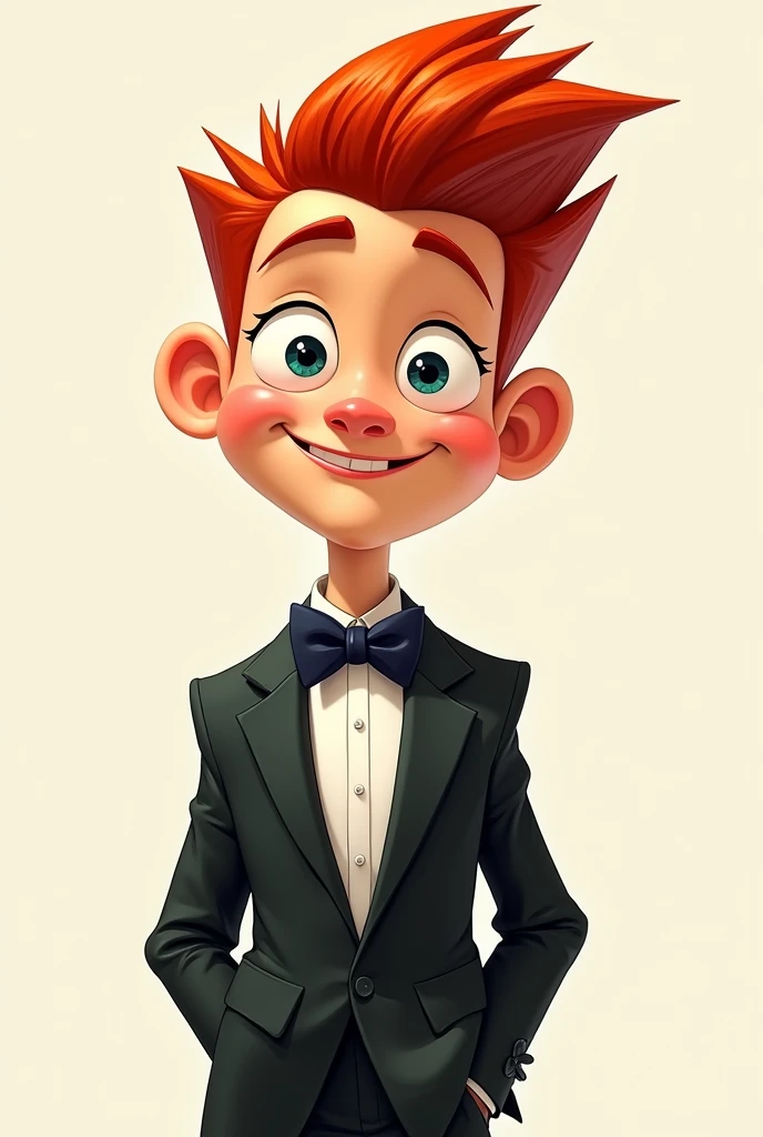 Phineas in formal attire with the same cartoon look