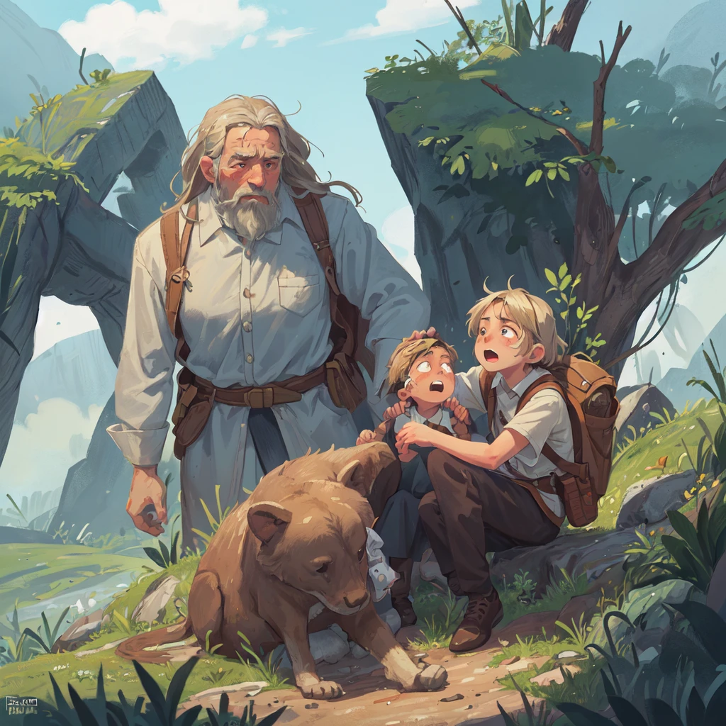Scene in perspective: Moses, already elderly, climbs the Mount and, with tears in his eyes, observes the Promised Land in the distance,