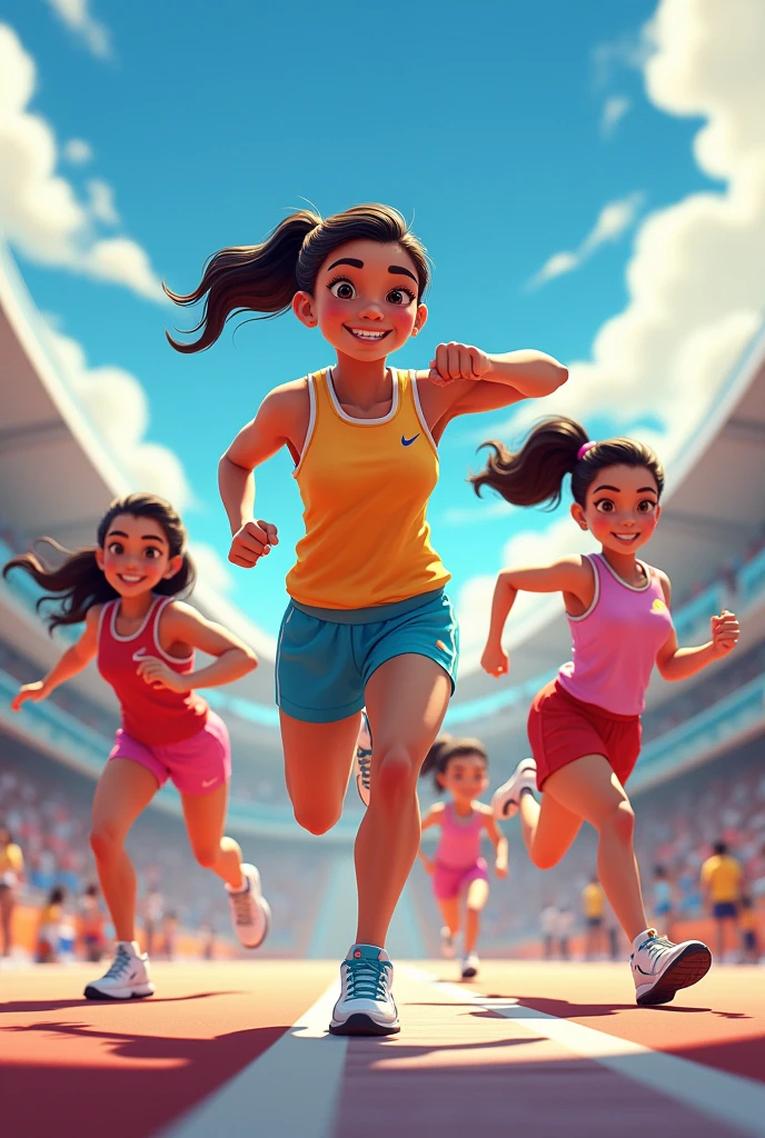 Animated athlete girls