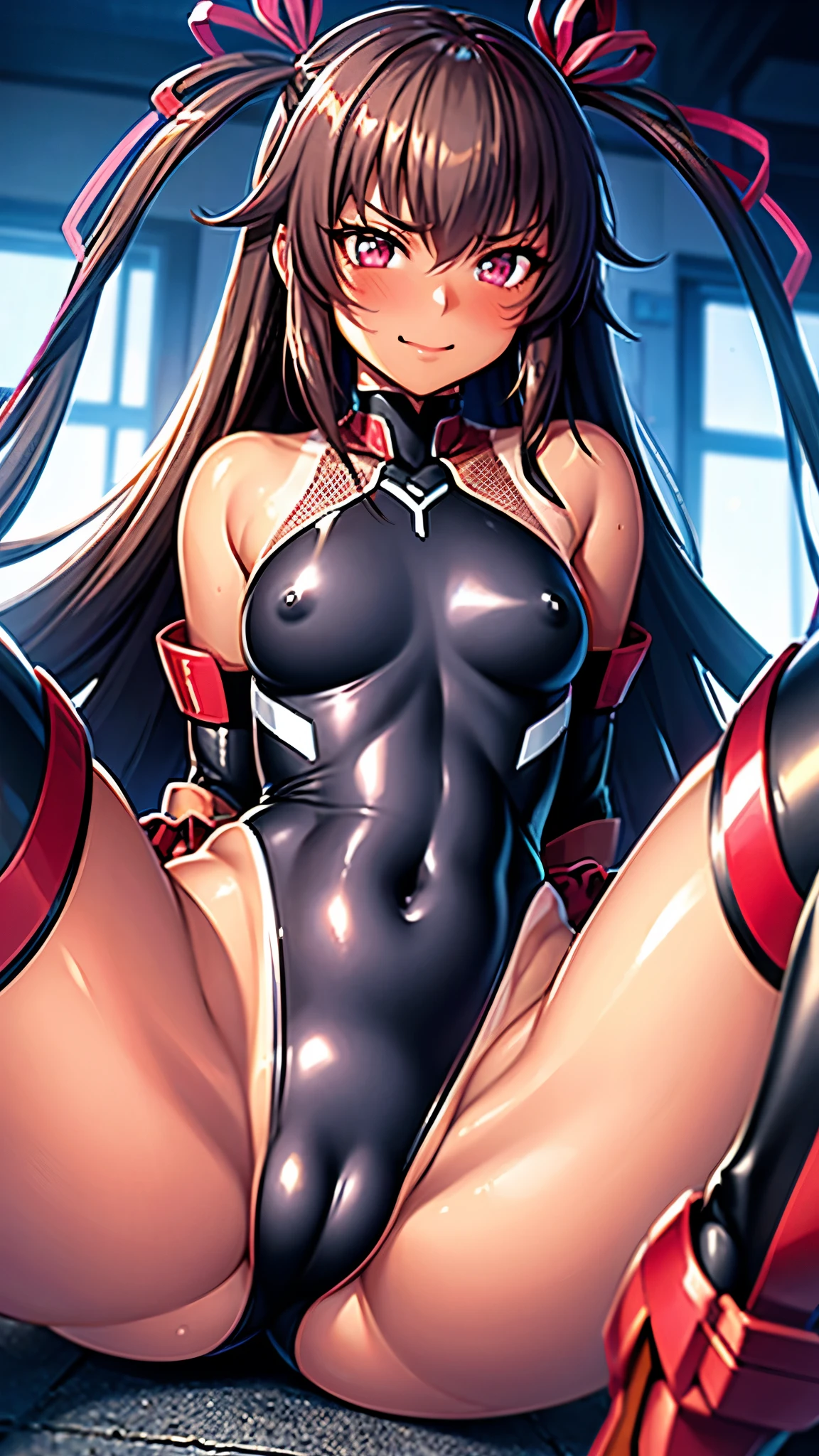 Highest quality, masterpiece (Confused:1.0), Portraiture,
Looking at the audience, (blush:1.2), smile,High resolution, 8k, 4K,masterpiece,Highest quality, Familiar, Double Peace, Annoyed face,flat ,skinny,Squat,Spread your legs ,throw,Heavy breathing,
mizuki yukikaze, Hair Ribbon, Fingerless gloves, Frilled leotard, Black leotard, Thigh-high boots, taimanin suit, One Piece Tan, Time is night,ass pov,whole body,