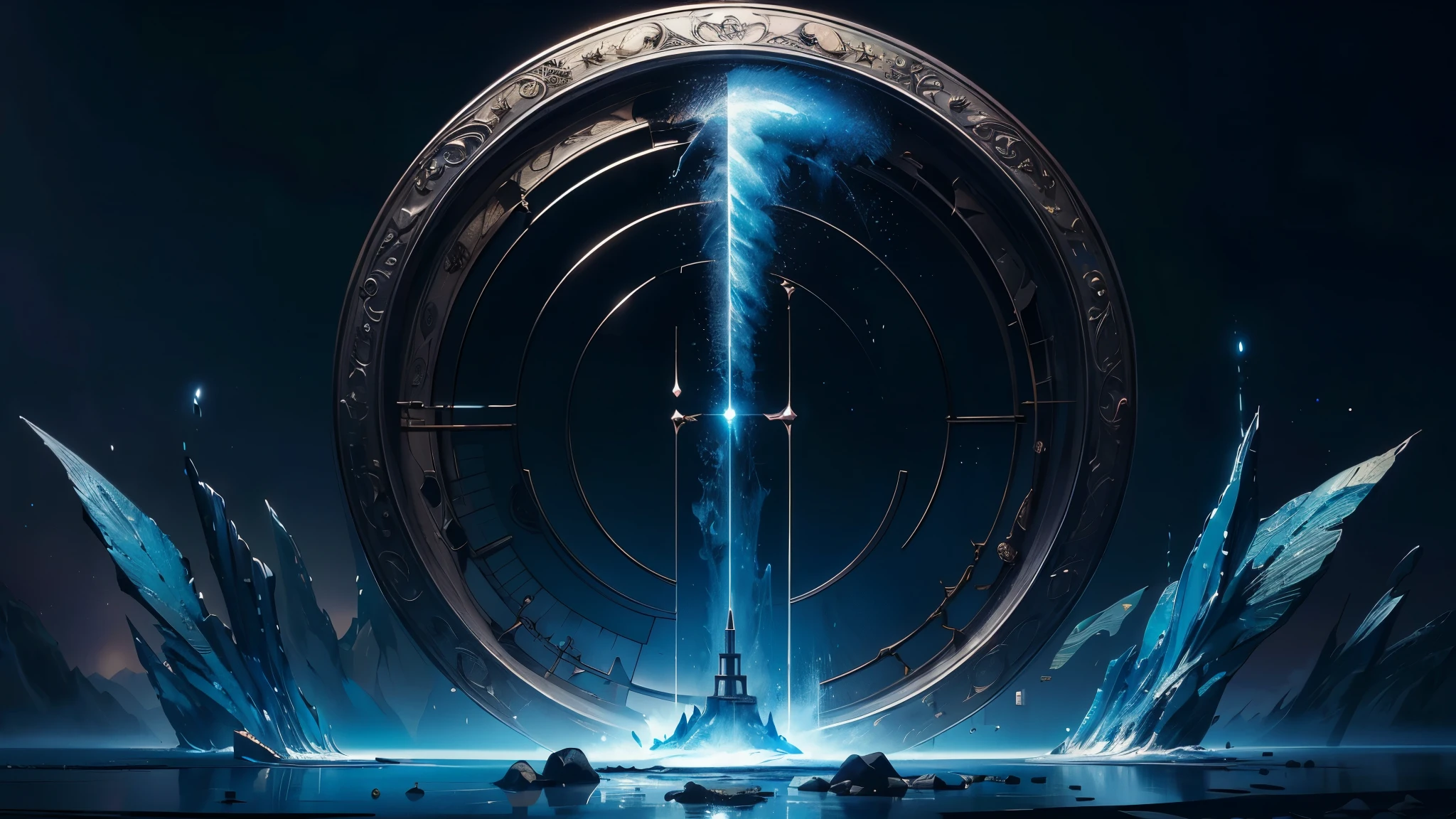 Portal, When you pass by, 楽園のような風景Portalは枝と根に囲まれています, magical landscape, mysterious, (Highly detailed CG unit 8k wallpaper), Forgotten, A world beyond human understanding, Ancient prophecy, Now unleashed, Decorative panel, Abstract art,
(masterpiece, Highest quality, High resolution:1.4), detailed, 複雑なdetailed, 8k, Splashes of color, Fibonacci,