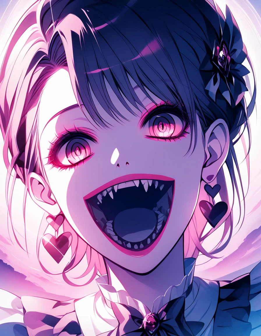 official art, unity 8k wallpaper, ultra detailed, beautiful and aesthetic, High quality, beautiful, masterpiece, best quality, , flat color, limited palette, low contrast, cake, pink, bright pastel colors, kawaii, (horror), eerie, in hell, creepy, best lighting, close up, close up cake