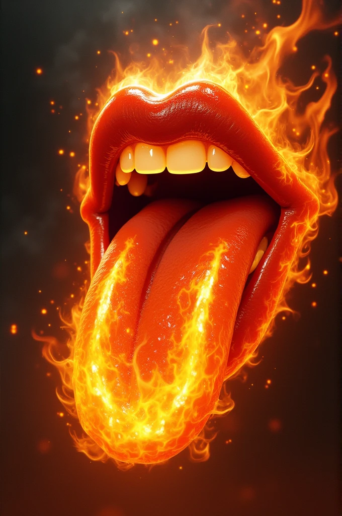 tongue on fire