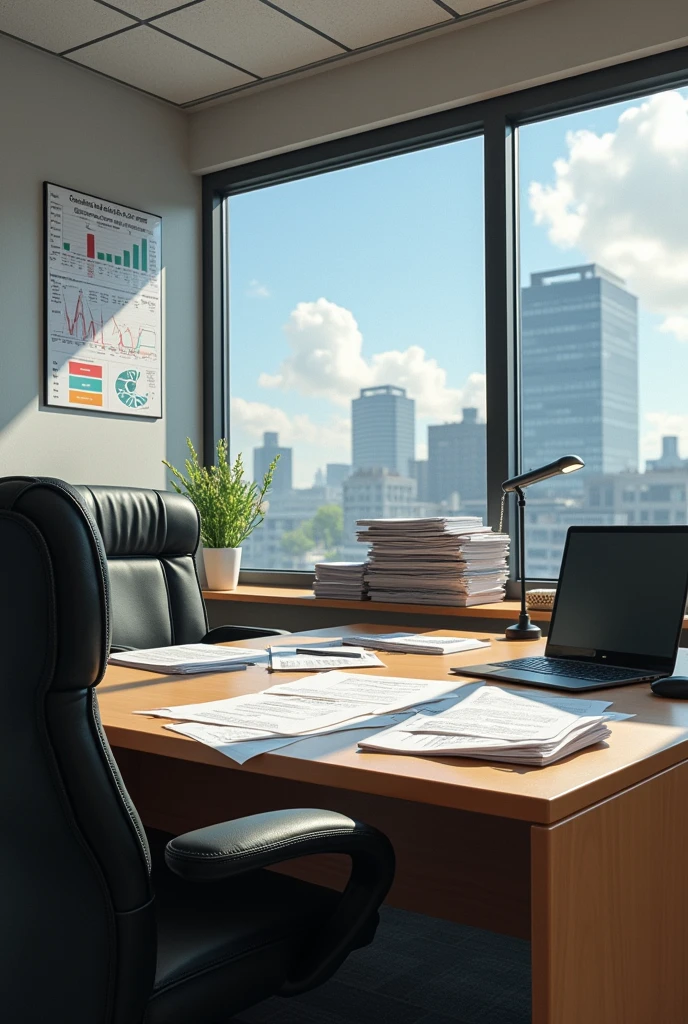 create an image of an office full of paperwork