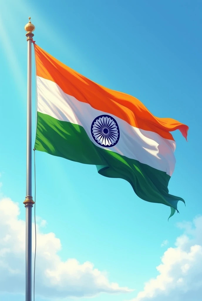 Indian flag with letter V