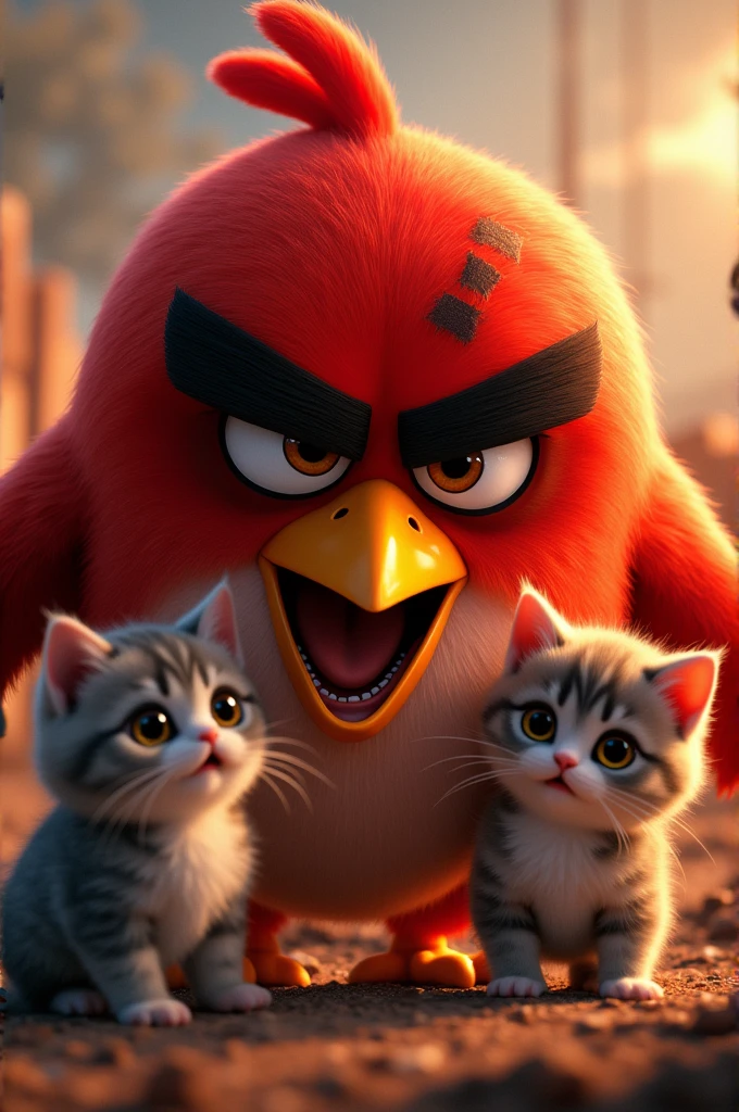 red from angry birds with two kitans and a scar on his face cool big 4k