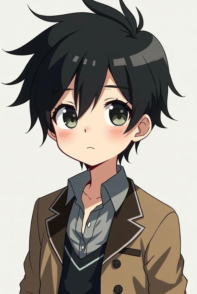 child black hair boy white skin anime