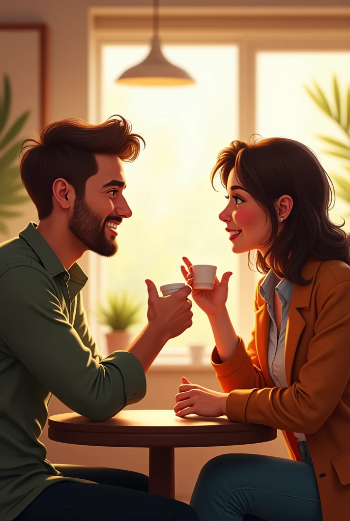 Two friends talking 

