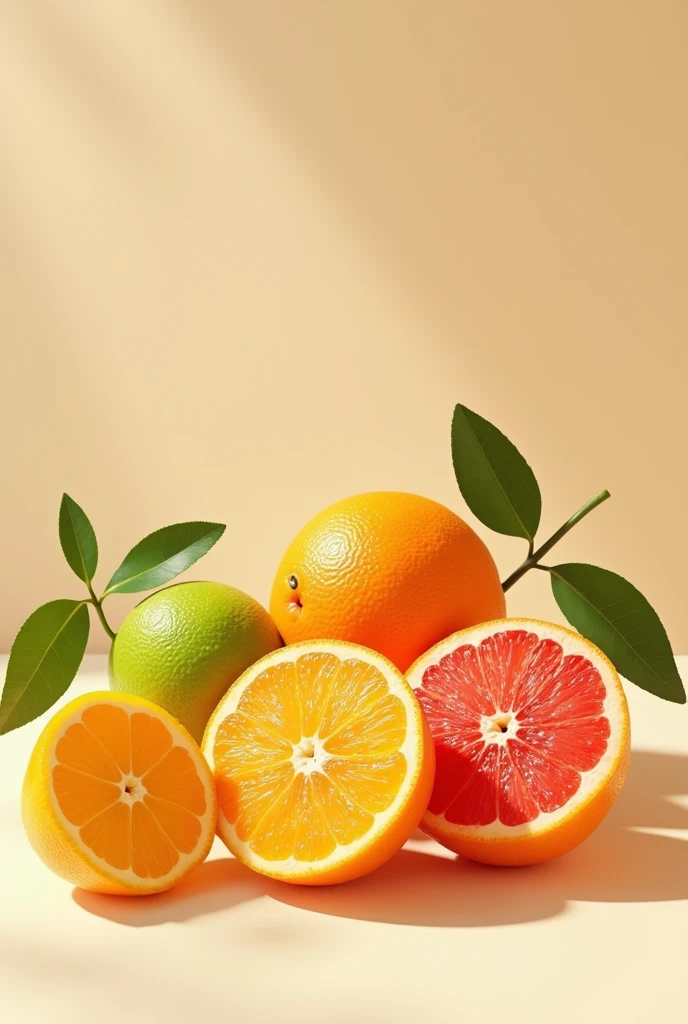 A photo with orange sweet lime tangerine grapefruit