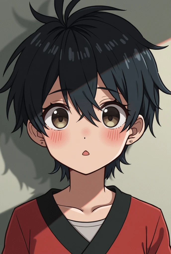 child black hair boy white skin anime