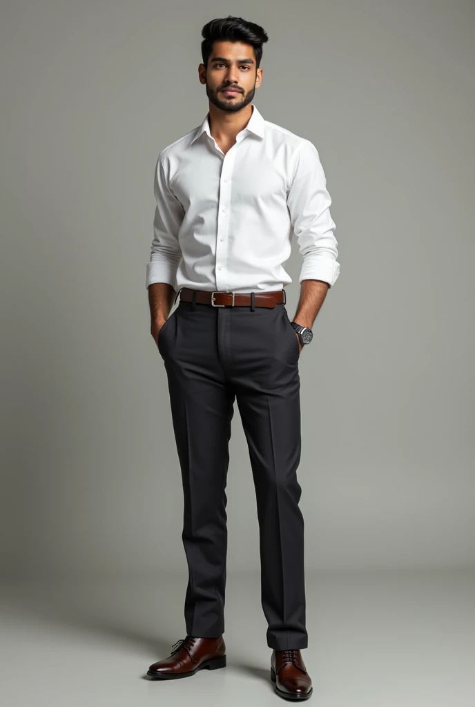A very handsome decent 20 years old indian boy in formal dress