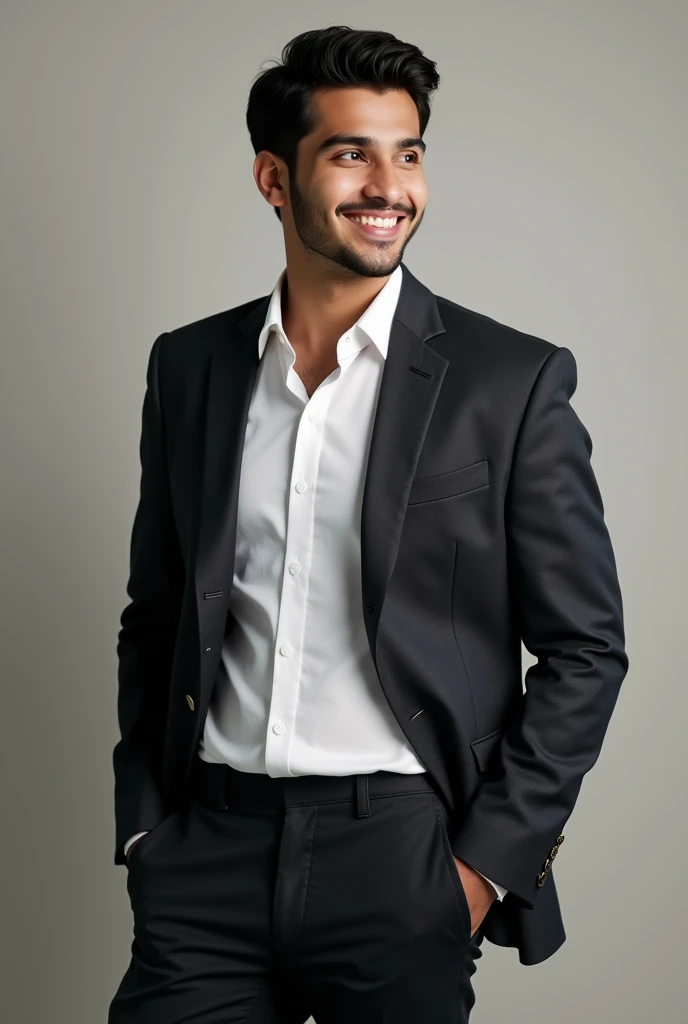 A very handsome decent 20 years old indian boy in formal dress