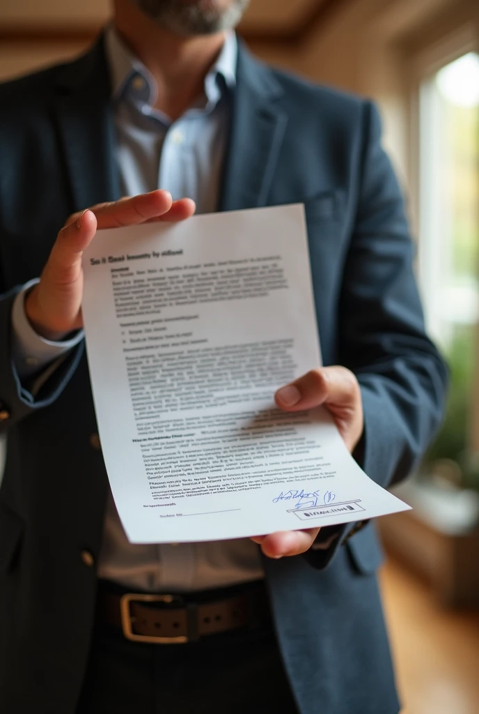 create an image with an investor, who has a contract in hand and is anticipating a payment. with a fund in your home. in 9x16 format