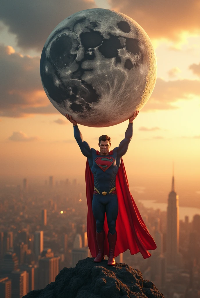 superman saves the day by lifting the moon!