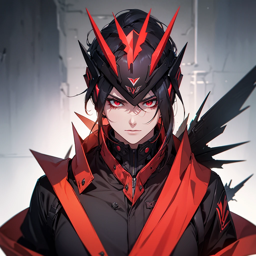 a close up of a Red and black logo with a Red aRRow, vRed, Valuing game style, Valuing, Valuing style, omen fRom Valuing, Riot games, Valuing chaRacteR, veRy daRk backgRound, espoRts logo, vektroid, R / Vexillology, Neon Corporation, vv, vyveRns