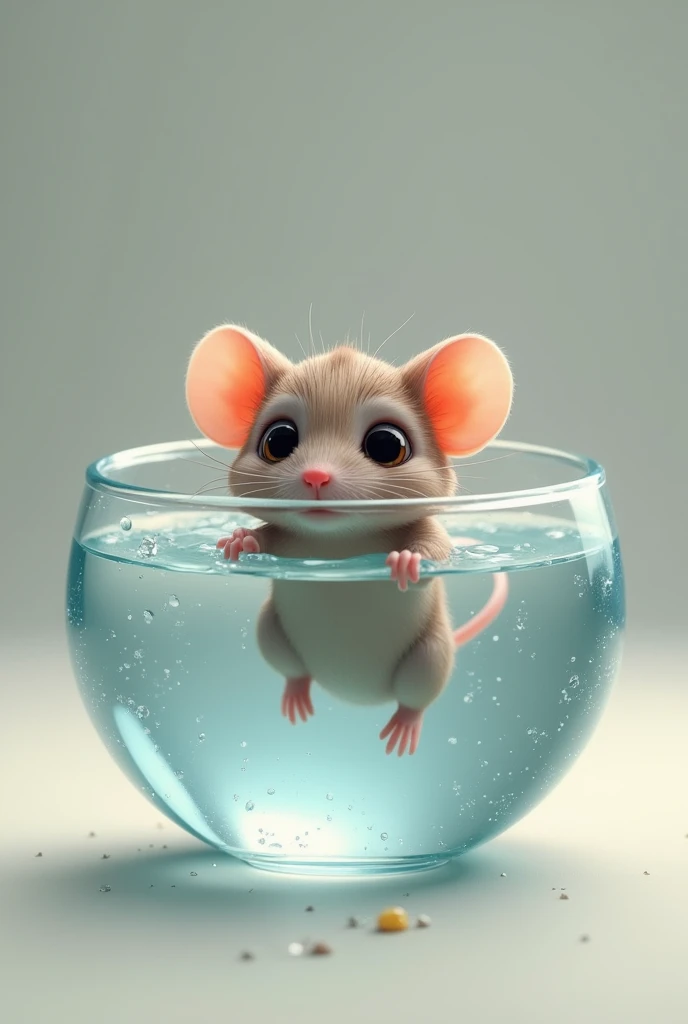 Mouse in a bowl of water
