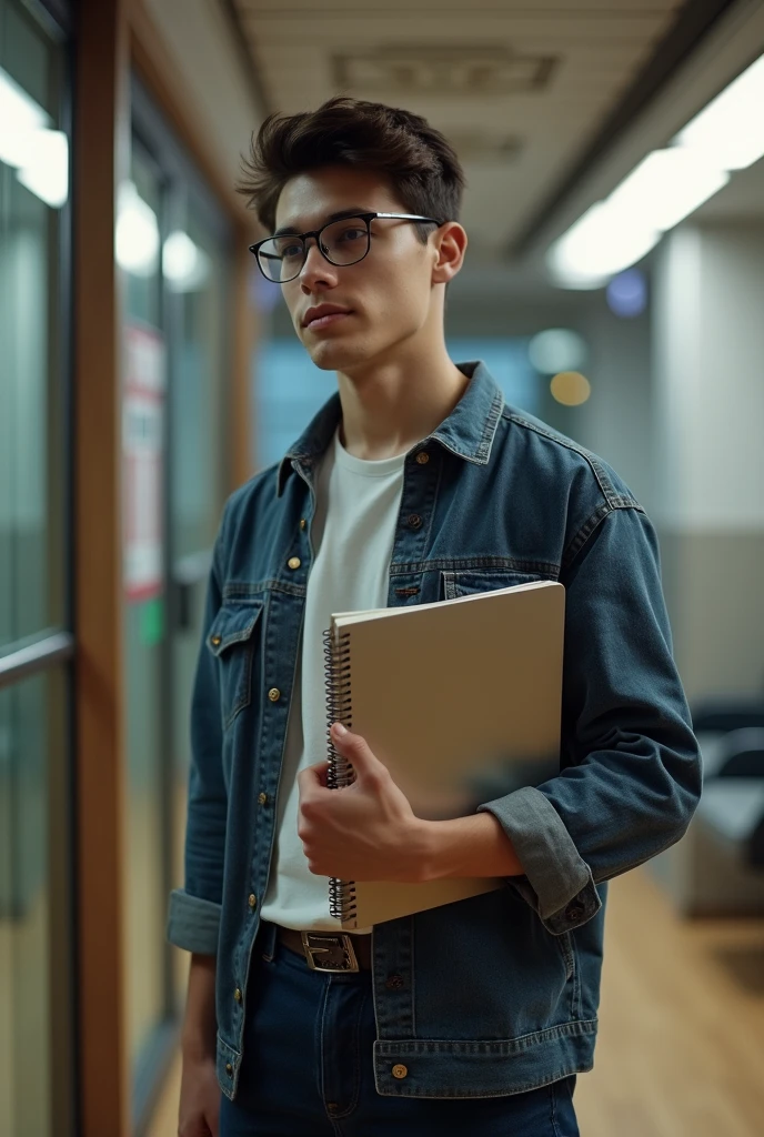 peripheral boy with a notebook in his hand
