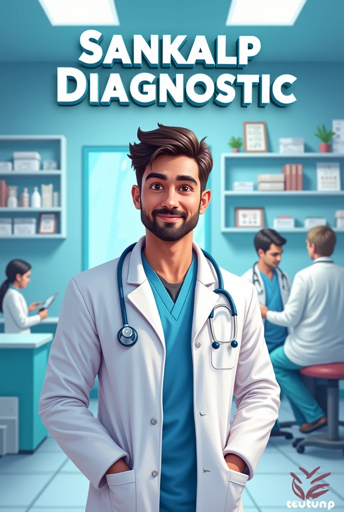 Make an poster of  lab and name it sankalp diagnostic and the adress is mahavir tola ara