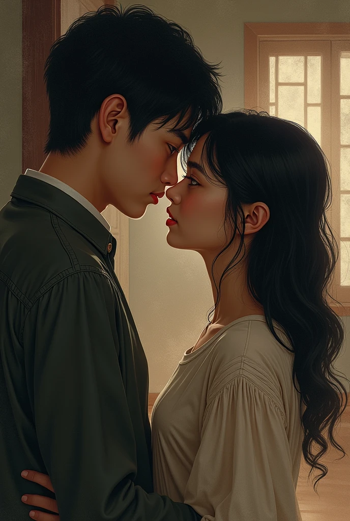 Create 8-10 drawings of 2 lovers in a story mode in which boy and girl both loves each other. But once girl's brother saw them both together, he then informed his parents about her sister's affair. At this, her parents beaten her. They fixed her marriage with someone else. Then his boyfriend got to know about this. He came to his house to see her. Then girl's father shot him. He died in her girl friend's arms. And the girl also died as she also took poison before the boy reached.
