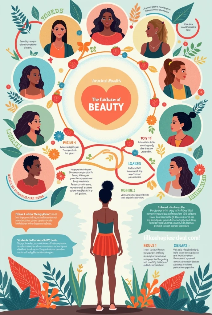 I want an infographic about the beauty journey and its effects on health 