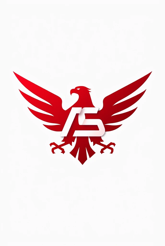 Create a logo in red colour in shape of eagle which is made up of letters ASE