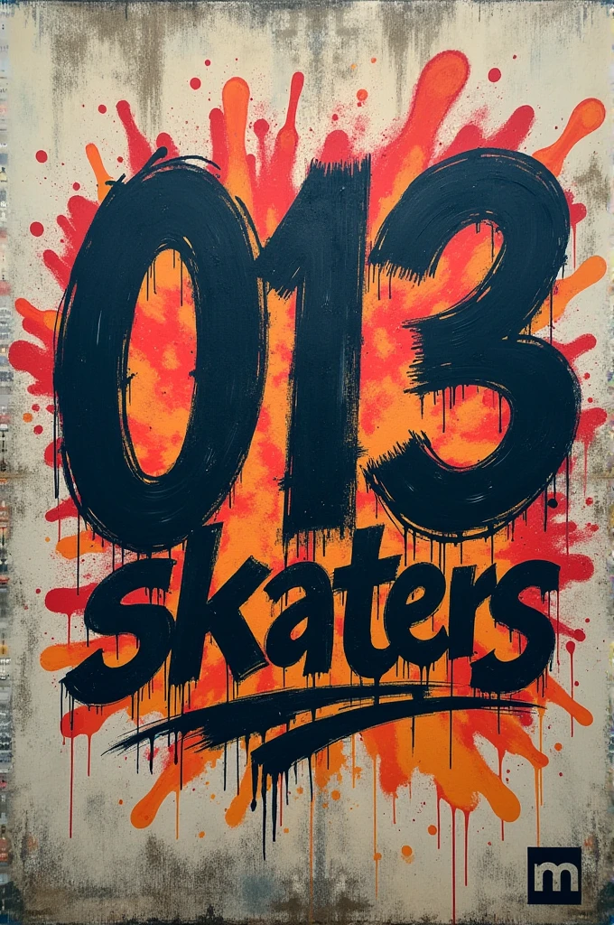 A written graffiti "013 skaters" with the symbol of the Brazilian band Charlie Brown Jr.