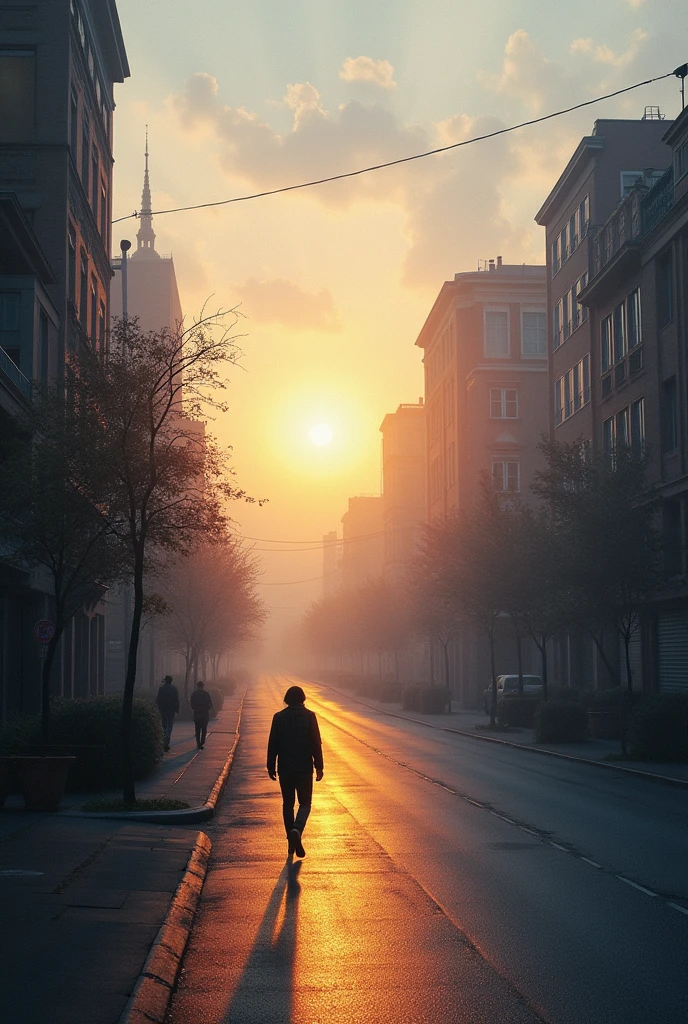 A city at morning