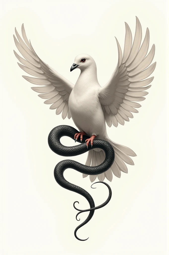 Dove and snake logo