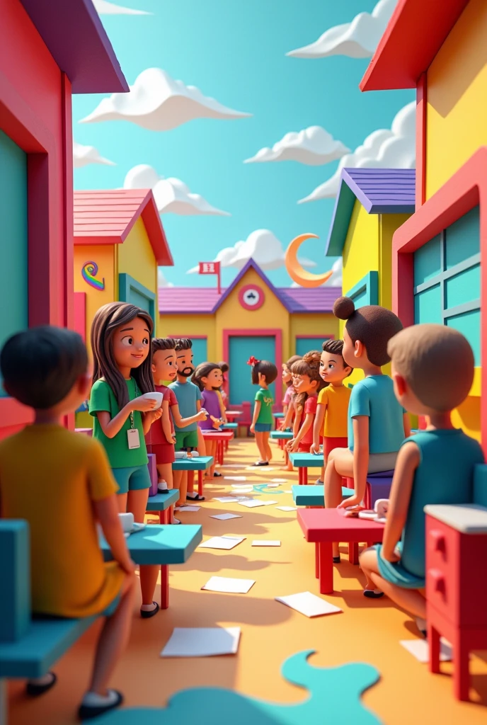 Paper school, with paper gays