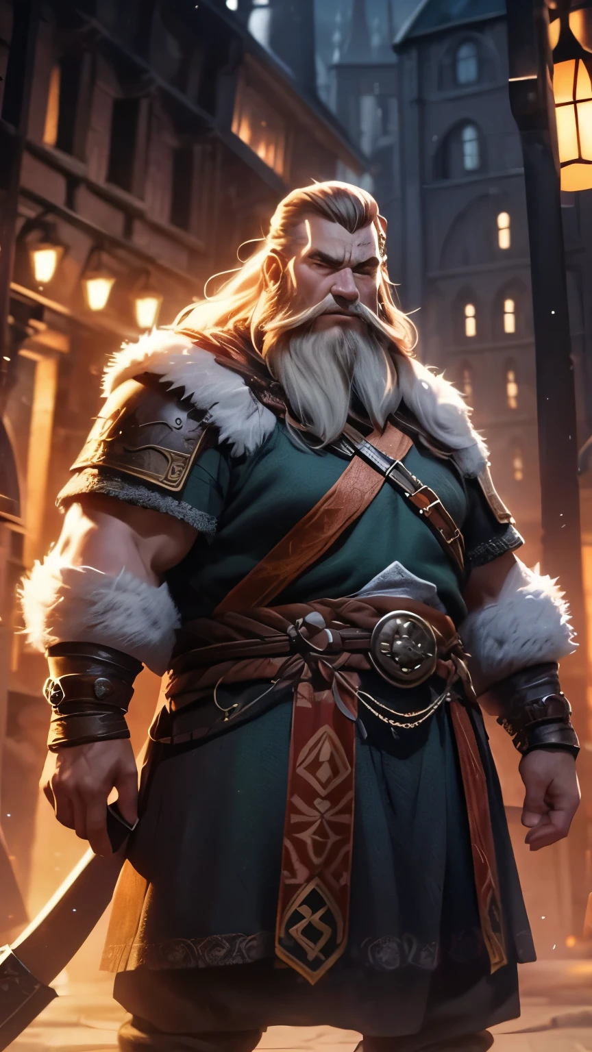 a viking dwarf man, full viwer