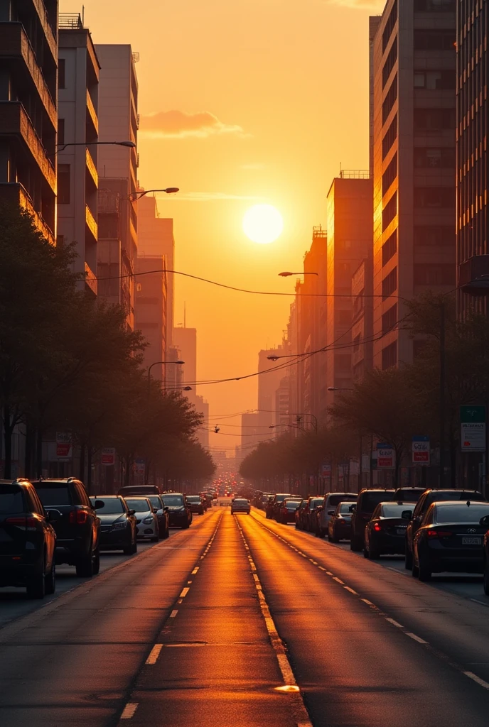A city at golden hour