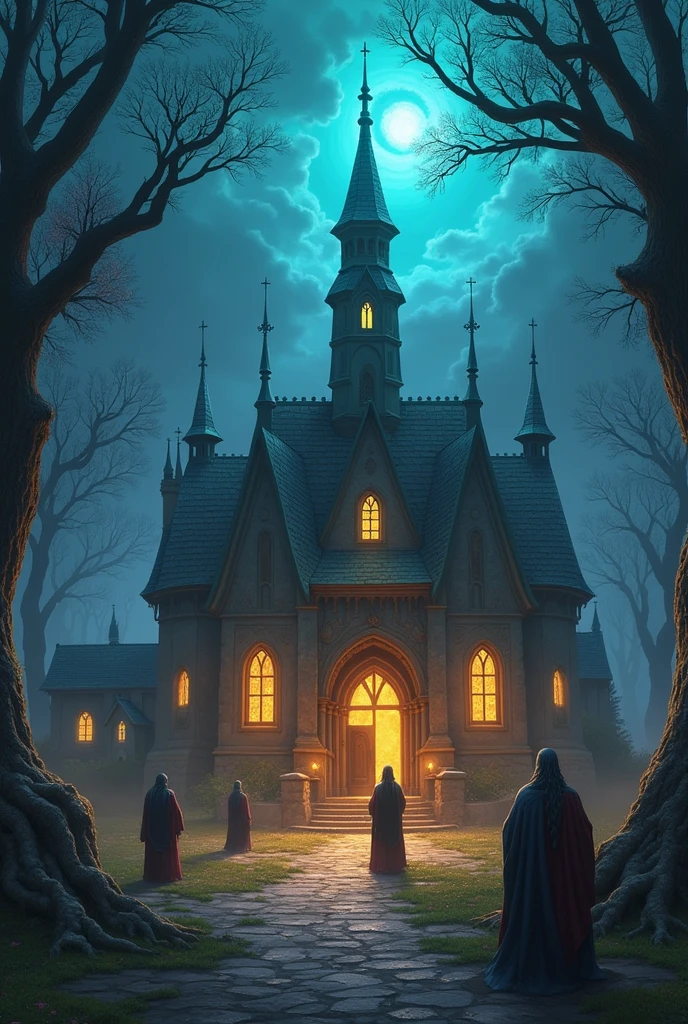 Several mages storm Benirus' house.