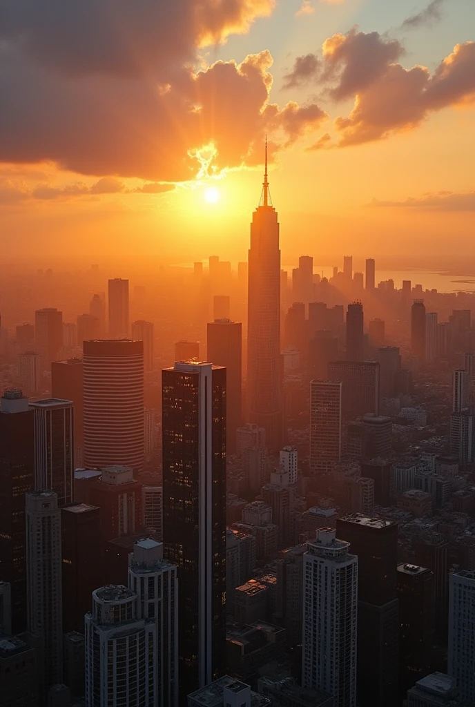 A city at golden hour