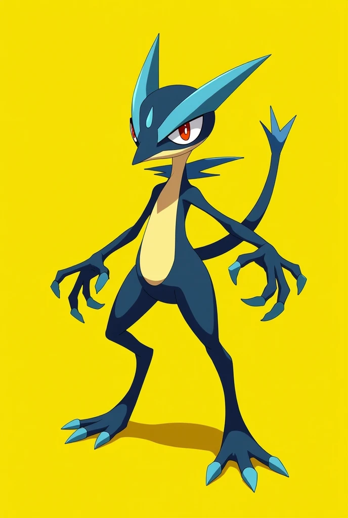 Yellow background pokémon greninja in the center same as the pokémon design