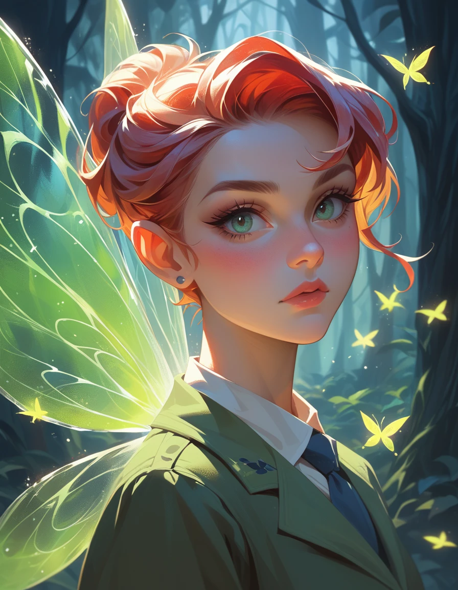 roseleslie woman as a fairy,(highly detailed:1.2),(best quality:1.2),(8k:1.2),sharp focus,(subsurface scattering:1.1),award-winning photograph,professional portrait photography,(close shot:1.1) (glowing bioluminescent forest:1.2),iridescent fairy wings,sultry expression (very detailed background:1.2),(magical fantasy:1.0), (knollingcase:1.1),(analog style:1.1),(modelshoot style:1.2),dramatic lighting