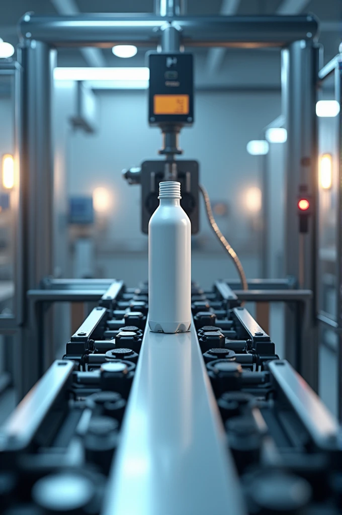 Simulation of a bottle packaging machine with a conveyor belt 