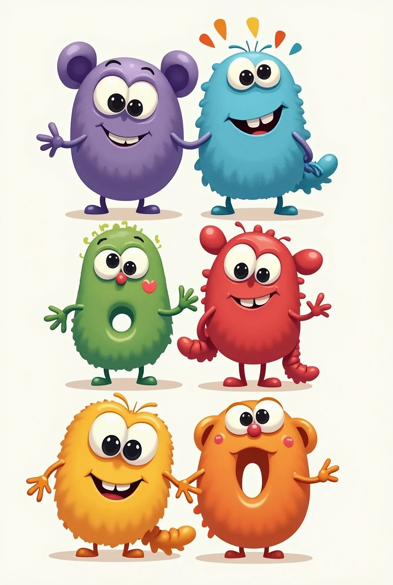 Animated, colorful, fun alphabet letters with eyes and legs for