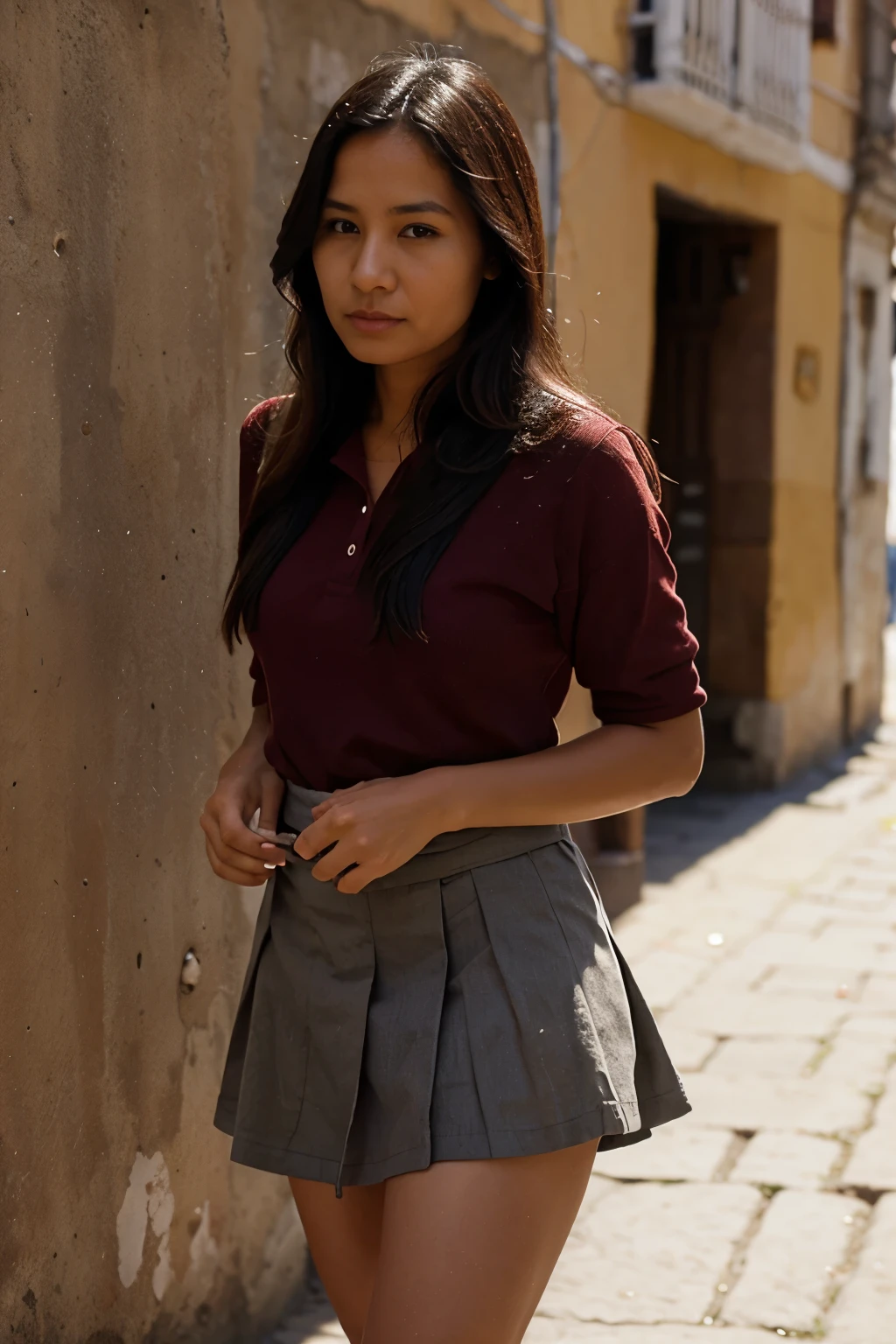 woman in skirt peru