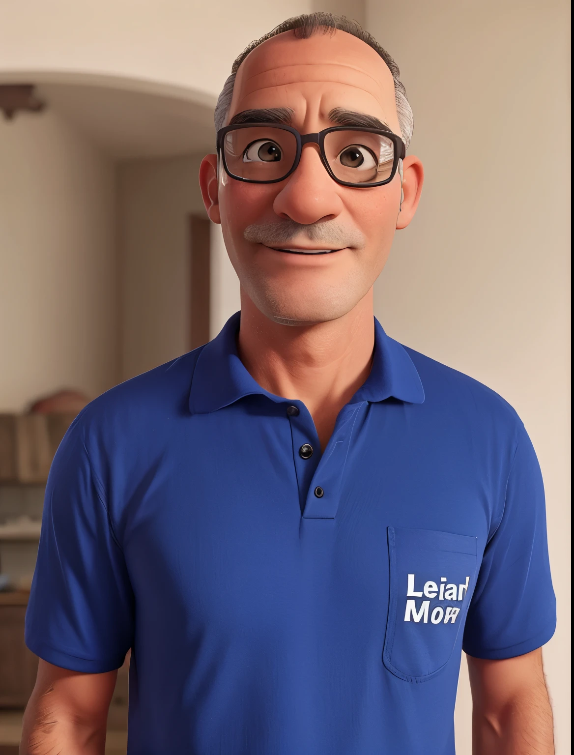 
49-year-old man, with early baldness and glasses, high resolution