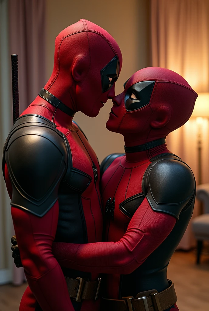 Deadpool fucking spiderman in the bedroom, anal sex