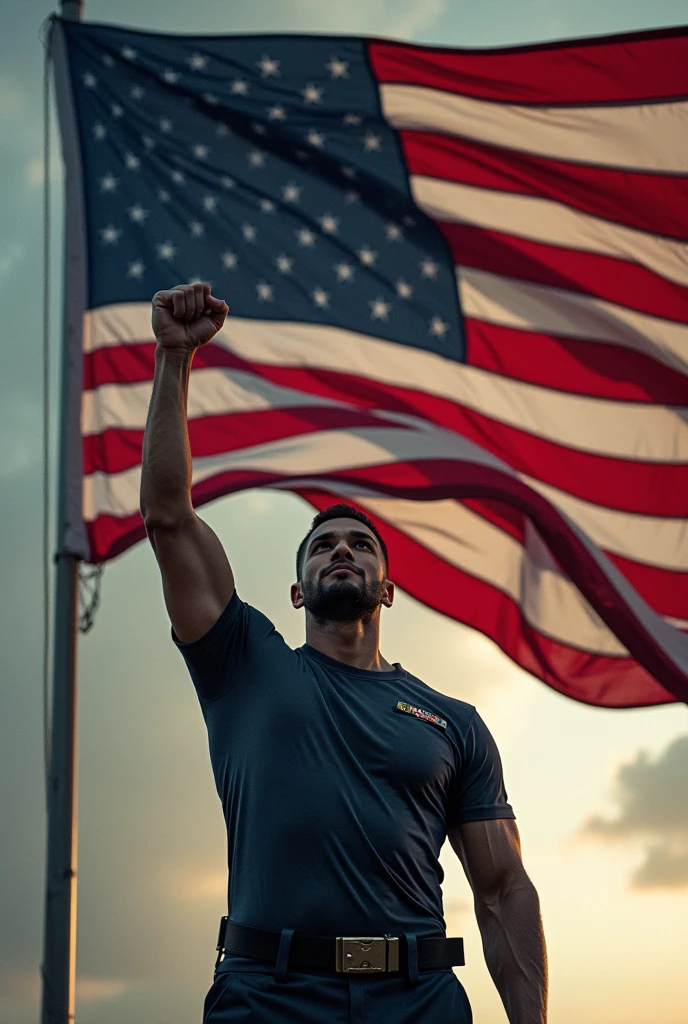 Man holding usa flag