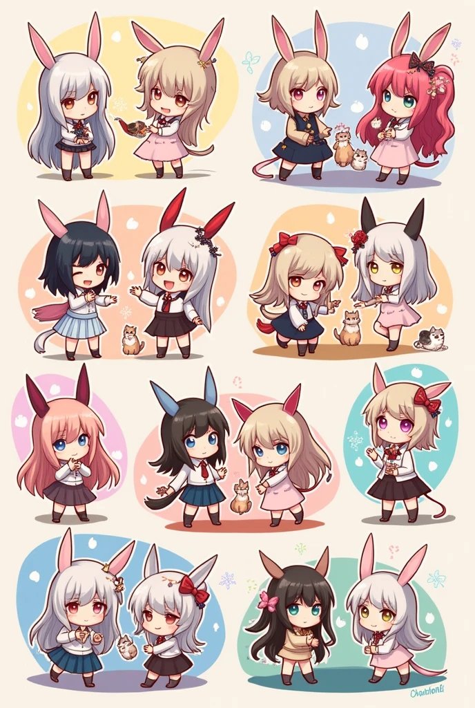 there are pictures of cat and cat face together, chibi, junko enoshima from danganronpa, very very high quality pictures, real chibi bunny girl, high quality photos, cute fumo chibi plush imp, gary baseman, neko, cutest kawaii stickers ever, cute- tiny!! chibis!!! catgirl, by Taro Okamoto, :3