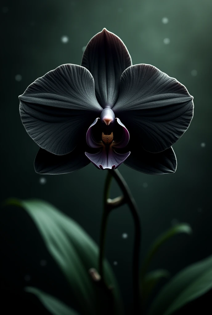 Black orchid, leaf stalk