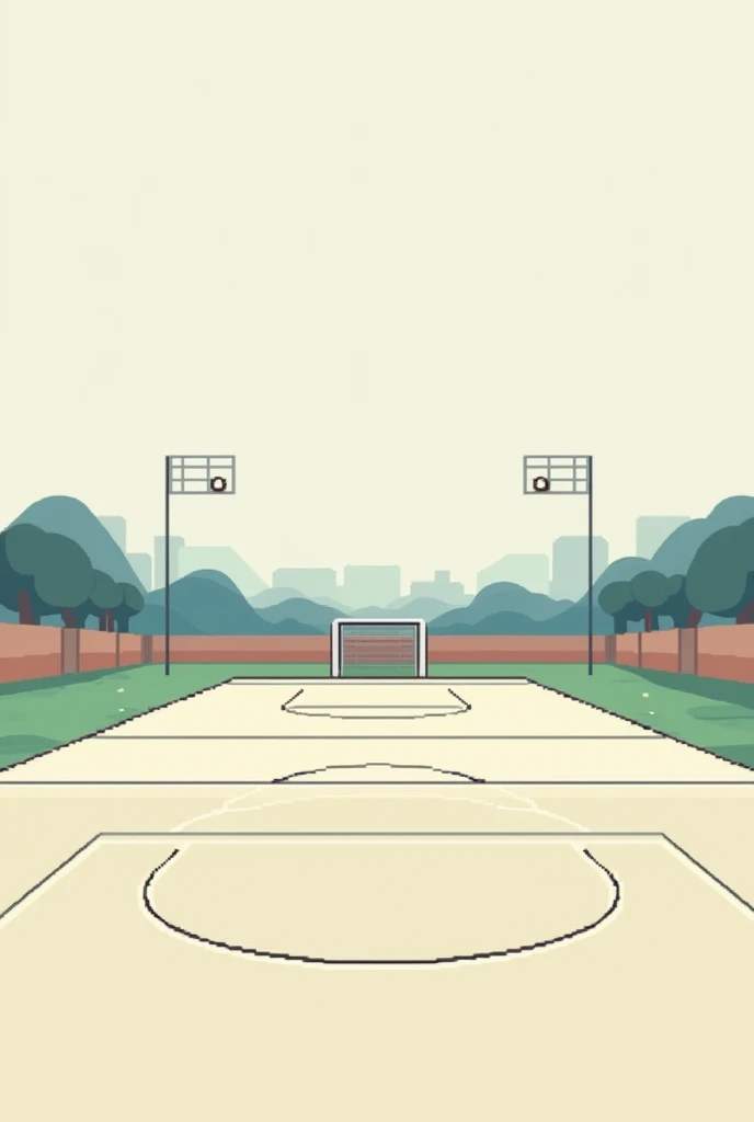 Make an empty horizontal futsal court, in pixel art