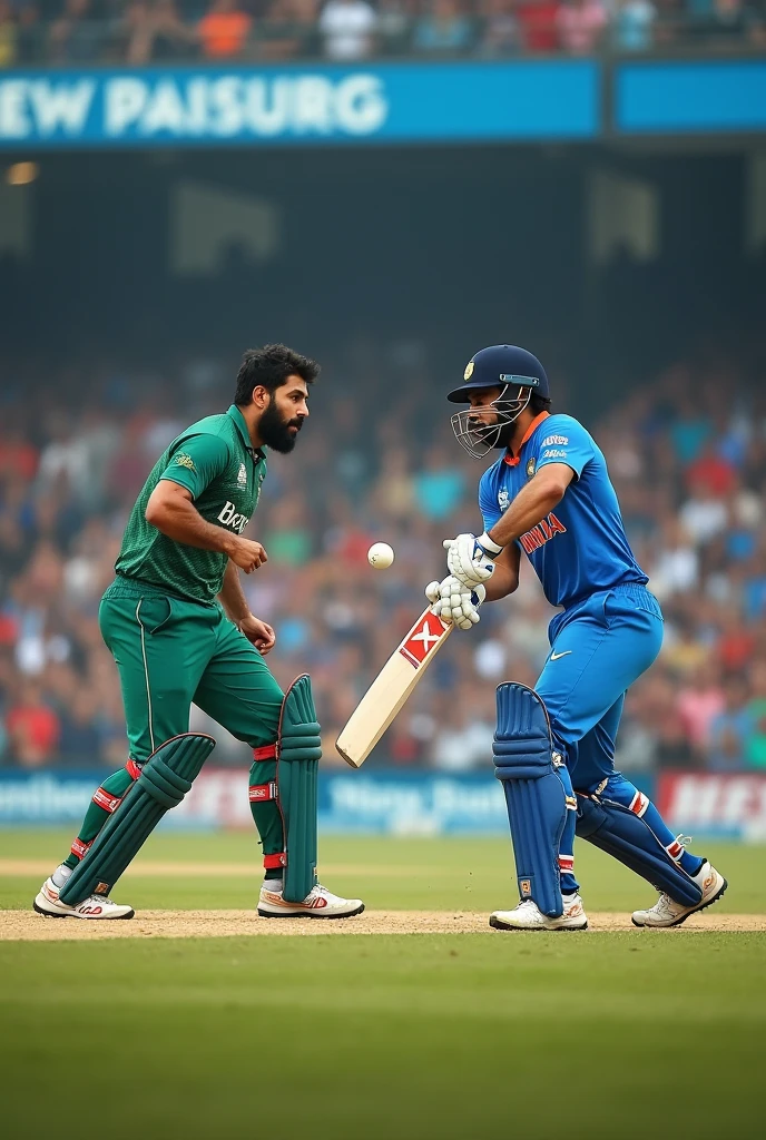 Please make an image of Shahid afridi bowling to virat kohli